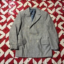 Vintage 1960s Double Breasted Blazer Jacket As Is Worn Flaws Rockabilly