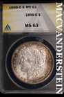 1898-O Morgan Dollar-ANACS MS 63 Brilliant Uncirculated #SLM654