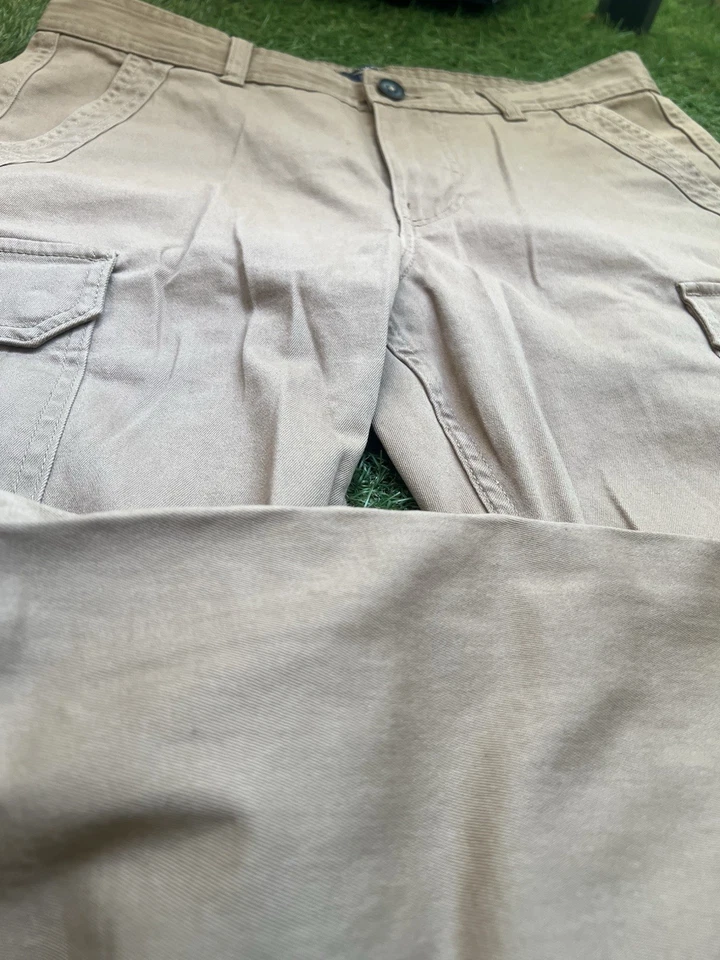 KIABI pantalon cargo homme beige skinny fit taille 38 coton twill, poches cargo - Photo 3/4