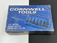  Cornwell Tools Cbsm73ist 7pc 12 Drive Metric Hex Impact Bit Socket Set Nos