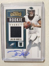 Jalen Hurts Rookie Contenders Rookie Ticket Swatches Auto