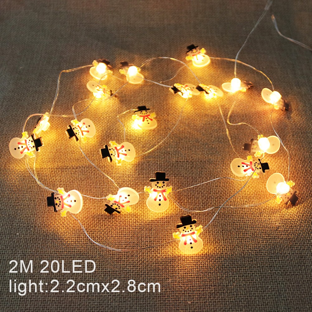 New Christmas Decorations Snowman Santa Claus Deer Head Light String Led Copper