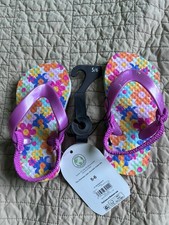 WONDER NATION GIRLS TODDLER FLIP FLOPS SHOES SIZE 5-6 BEACH NWT