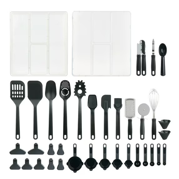 36-Piece Kitchen Gadget & Utensil Set with Drawer Organizer 