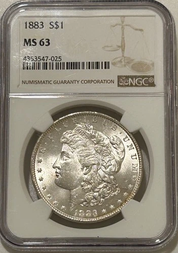 1883 P Morgan Silver Dollar NGC MS63 Better Date Morgan