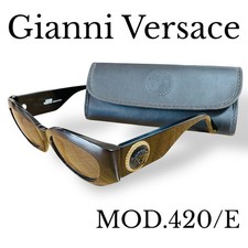Gianni Versace Sunglasses MOD.420/E COL.852 Medusa Black Gold Men's Authentic