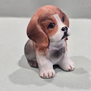 Beagle Puppy Dog Figurine Hand Painted Bisque Small FREE Shipping
