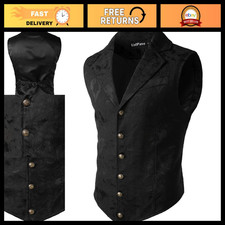 Victorian Steampunk Waistcoat for Men - Gothic Style Suit Vest, Formal Attire