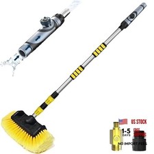 Car Wash Brush with Long Handle, Telescopic Car Wash Brush with 12FT Yellow