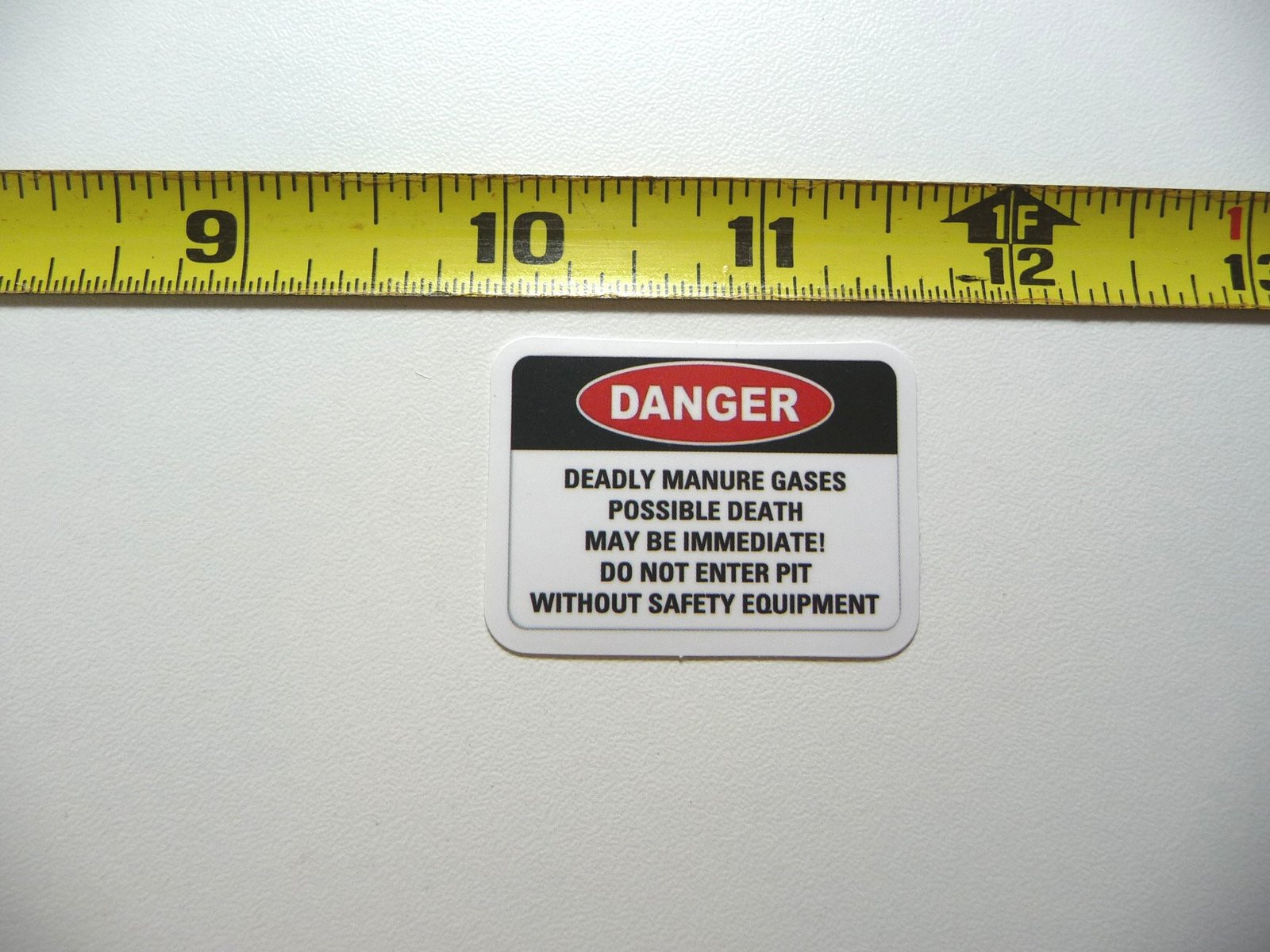 Danger Deadly Manure Gases Decal Job Occupation Profession Sticker