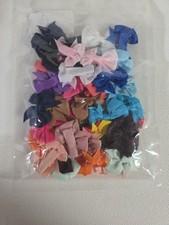 Baby Girl Hair Clip Bows 40 Pcs Mixed Lot Bright Colors 2" Sealed NIP