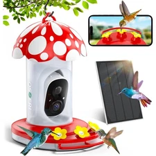 Osoeri Hummingbird Feeder OS-BC03 w/ Camera, 2K HD AI Identify Solar Bird Feeder