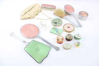 Ladies Vanity Items Antique Vintage Powder Compacts Brush Mirror Sets Enamel Etc