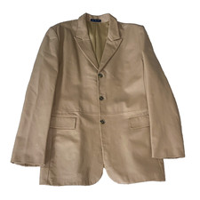 BCBG MAXZARIA Tan Men Vintage Leather Sport Coat Jacket size 42