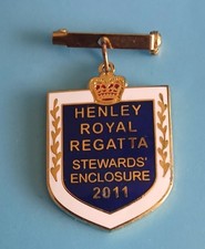 Vintage Henley Royal Regatta 2011 Stewards Enclosure Enamel Members Badge Rowing