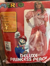 Rubie's Super Mario Princess Peach Deluxe Dress Costume Size L Pink/Red