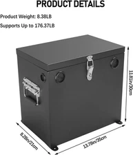 Stainless Steel 12V Car/RV/Marine Battery Box - Black Battery Relocation Kit