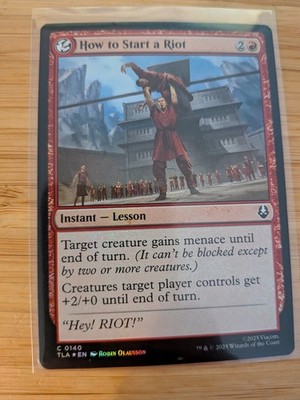 MTG How to Start a Riot (FOIL) 0140 Avatar: The Last Airbender M/NM Free UK P&P