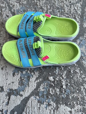 Under Amour UA U Alpha Green-Blue Slides/Slip-On Sandals 3025051 104