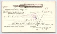 Forest City Bit & Tool Co Rockford IL 1919 Postcard Hollow Chisels Woodworking