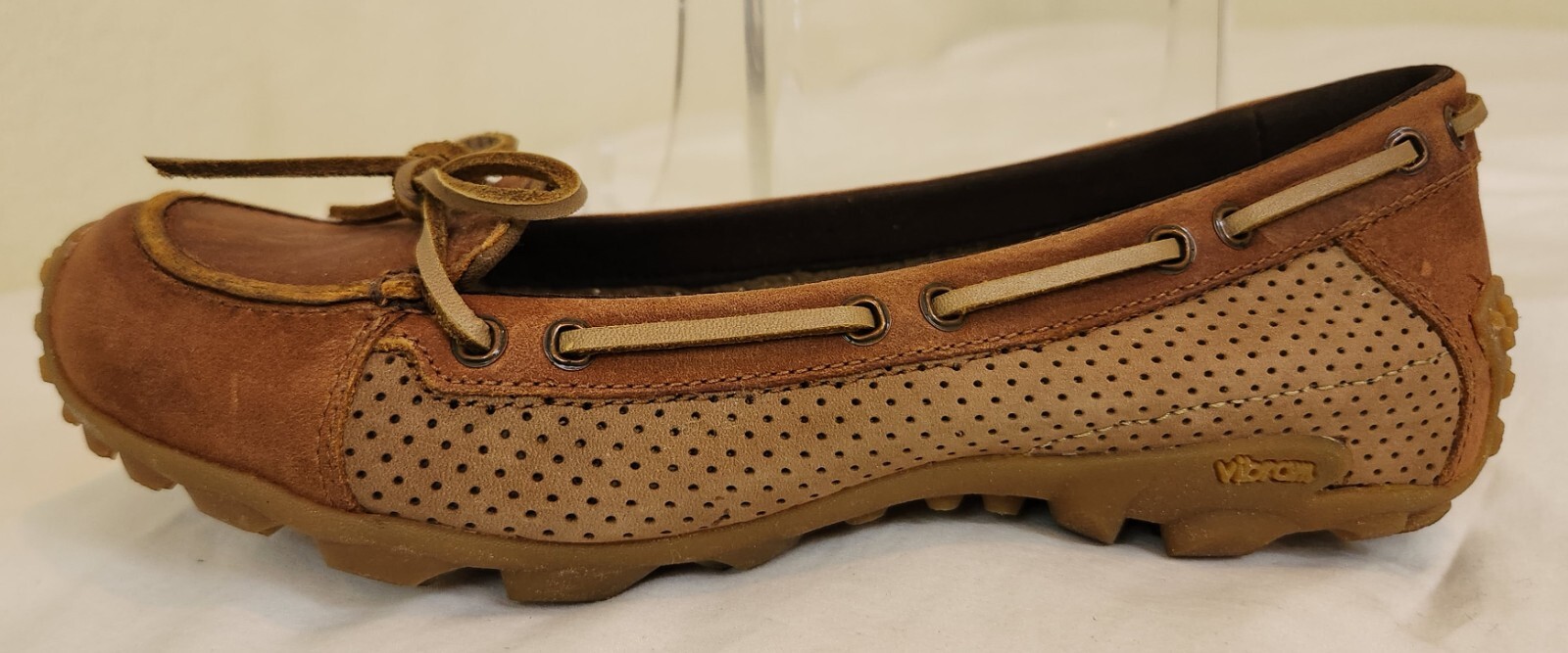 SAOLA Scarpe Merrell donna marrone nabuk guida suola vibram taglia 6