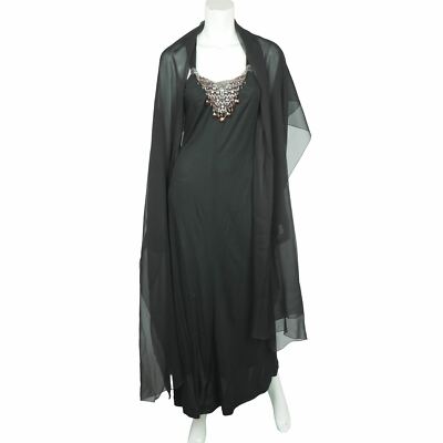 Escada Evening Gown Black Formal Long Dress with Wrap Size M | eBay Escada Evening Gown Black Formal Long Dress with Wrap Size M | eBay