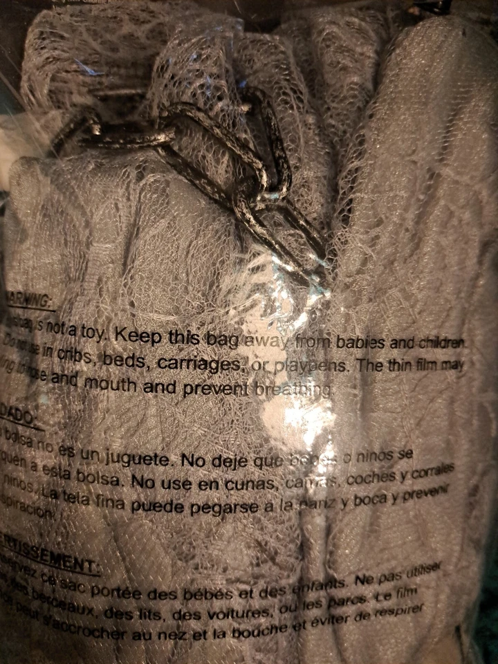 New Ghost Bride Deluxe Poncho Adult Womens Costume LACE & CHAIN DETAIL -One Size - Image 3 of 4