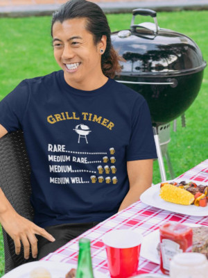 Humorous Grill Timer T-shirt - Perfect Bar-B-Que Gift for Your BBQ Grill Master