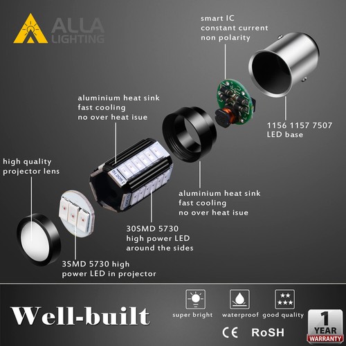 Alla Lighting RED Strobe LED Brake/Tail Light for 2011-2014 Hyundai Sonata,2357 - Picture 10 of 12
