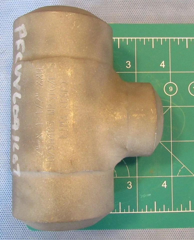 New 2" x 1-1/2" Butt Weld BW Reducing Tee Stainless Steel SS A403-WP316/316L XXS - Image 3 of 4