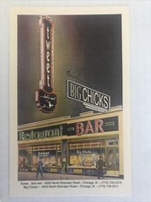 CHICAGO Advertising 4x6  Postcard BIG CHICKS UPTOWN BAR Street View Gay Interest