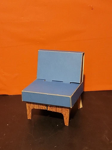 Authentic Vintage 1962 Mattel Barble Dream House Furniture Piece ~ Blue Chair