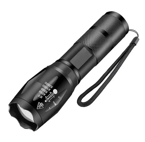 TORCIA LED MILITARE ELETTRICA CAMPEGGIO PROFESSIONALE POTENTE ZOOM IMPERMEABILE
