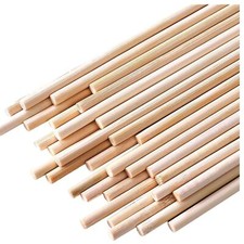 Wooden Dowel Rods 1/4 x 12 Inch Bamboo Sticks for Crafts, Cake DIY Projects