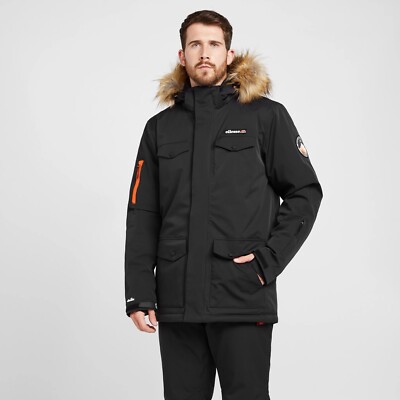 Ellesse Men's Jacket Ski Parka Felino Black Medium Retro
