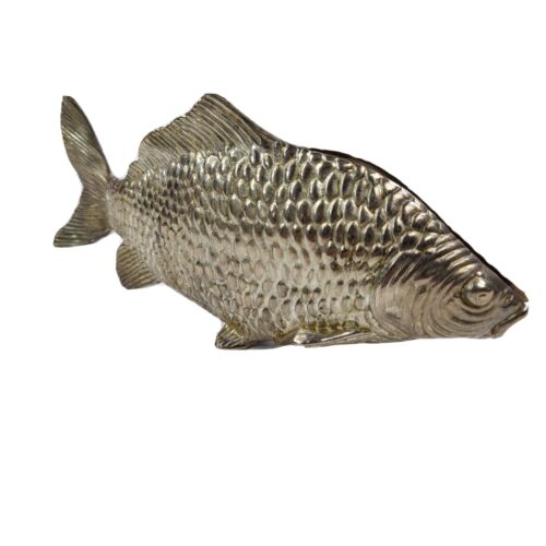 Vintage Silver Plated Koi Carp Fish Menu Napkin Holder 9"x4" - Afbeelding 1 van 8