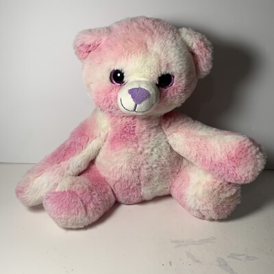Spark Create Imagine Bear Pink White Tie Dye Plush Stuffed Animal Teddy