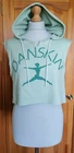 DANSKIN Ladies Cropped Sleeveless Hooded Top/ Pullover ,Size S , VGC !