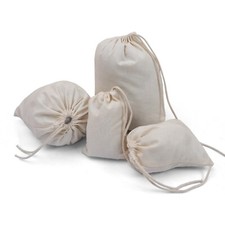3 x 5 Inches 100 Cotton Reusable Storage Premium Quality Single Drawstring Bags