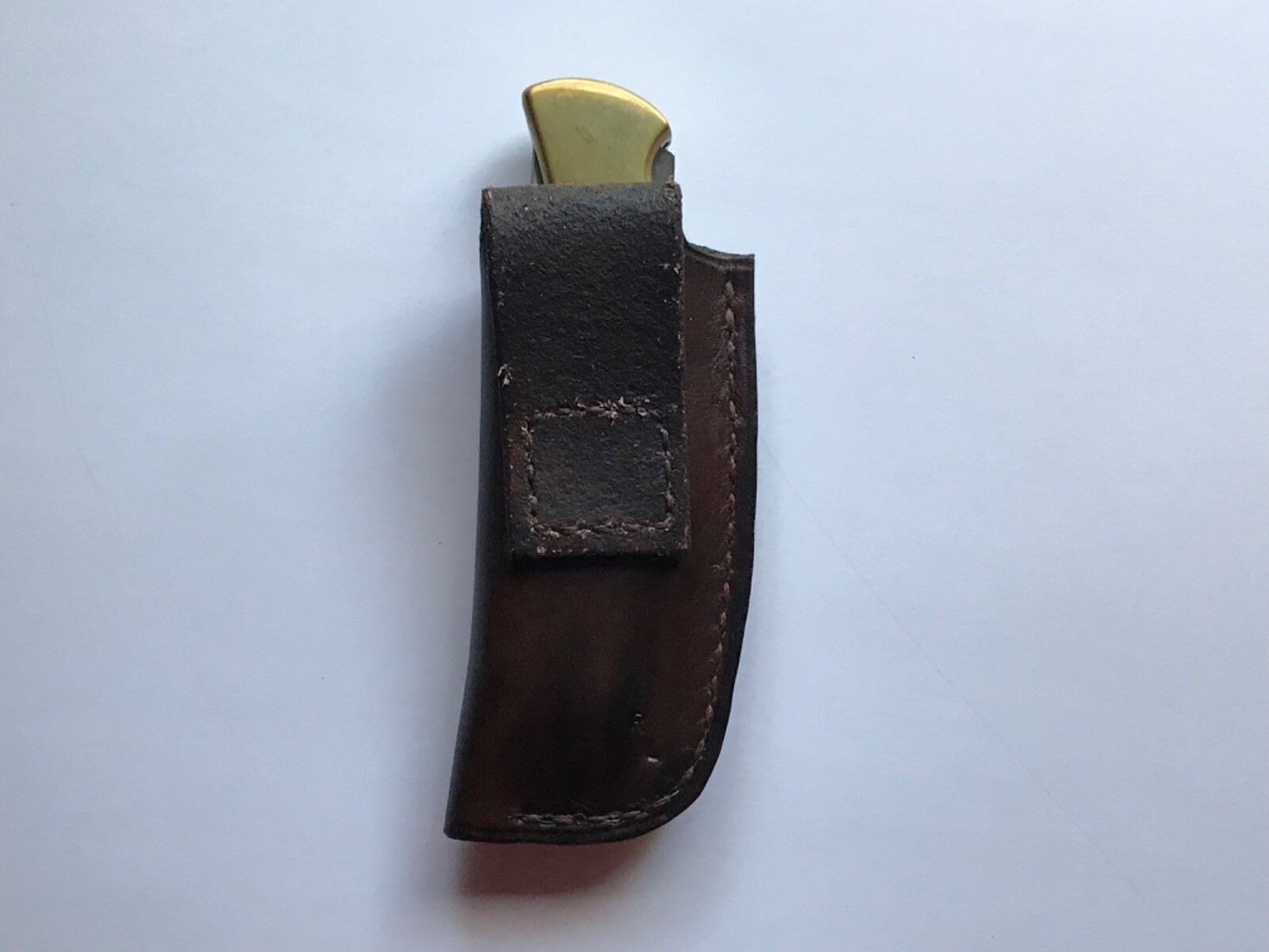 Leather sheath for 4 1/2" folding knife,brown