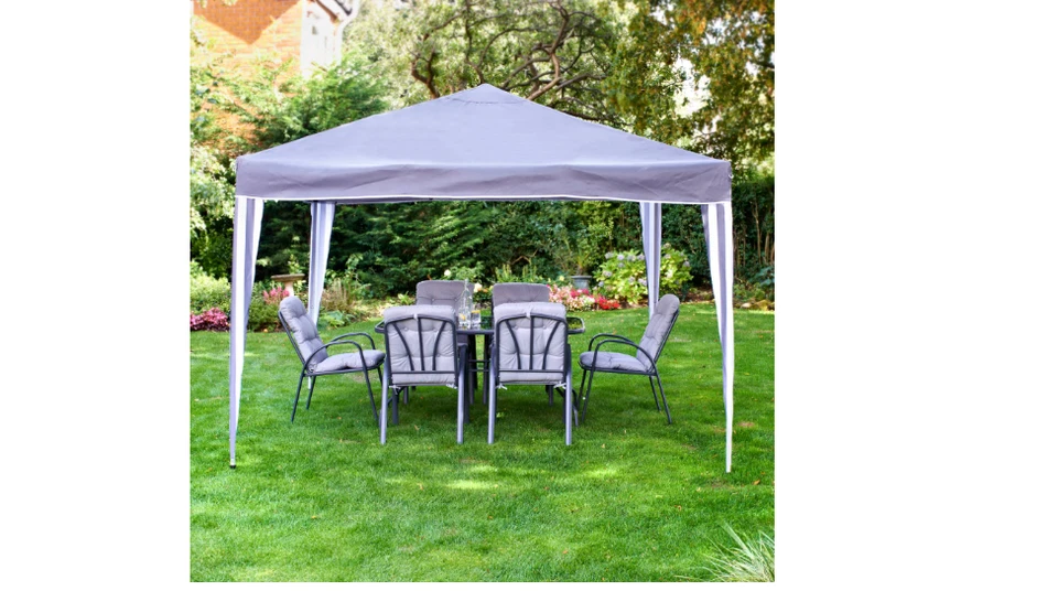 Brand New 3 x 3 m Heavy Duty Pop Up Garden Gazebo Gray - Image 3 of 4