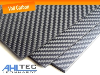 Carbon Platte 2mm / CFK Kohlefaser / Köper Voll Carbon / Größe wählbar