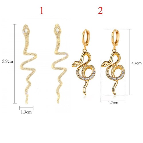 Frauen Crystal Drop Ohrringe Lange Tassel Dangle Ohrring Form der Schlange - Picture 2 of 16