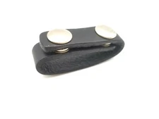 Black Vegetable Tanned Leather Duty Belt Keeper Strap Snap 2"