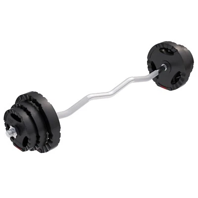 GORILLA SPORTS® Hantelset 25kg Gewichte Curlstange Set Hantelscheiben SZ-Stange