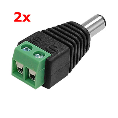 2x 12V DC STECKER STROMBUCHSE STECKER FÜR CCTV KAMERA LED STREIFEN LICHT 5,5 MM X 2,1 MM 