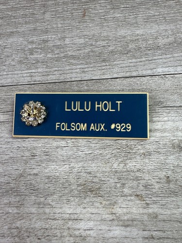 Vintage Folsom #929 Fraternal Order of Eagles Rhinestone Jeweled Name Badge