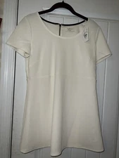 NEW Motherhood off white blouse zip back maternity shirt womens small $34