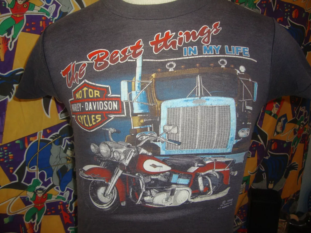 Vintage Harley Davidson 3D Emblem 1985 The Best Things in My Life T Shirt XS