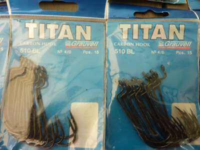 Lot De 22 Paquets D'hameçons Grauvell TITAN 510BL 520BL - Pêche En Mer Texan